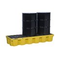 Justrite 3 Drum Plastic Pallet, In-line, With Drain, Yellow - 28628 28628